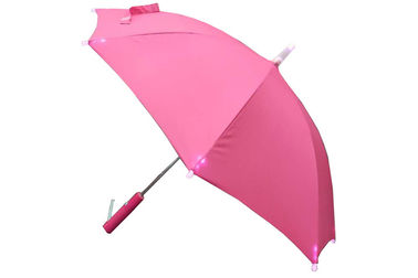 Uso abierto modificado para requisitos particulares del manual fácil rosado del paraguas de las muchachas 19 pulgadas con el LED en extremidades