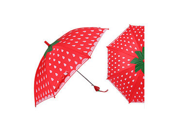 La manija preciosa de la fresa embroma el paraguas compacto diseño seguro del niño de 18 pulgadas