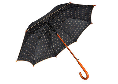 Logotipo promocional de los paraguas del golf de los materiales blancos de la pongis que imprime la manija de madera de J